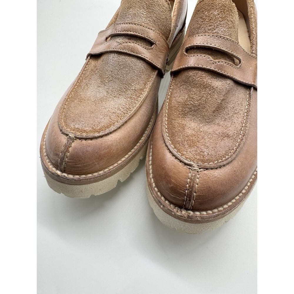 Bed Stu Reina III Tan Leather Mason Penny Loafer Shoes Cobbler Women’s Size 10 - Picture 2 of 11